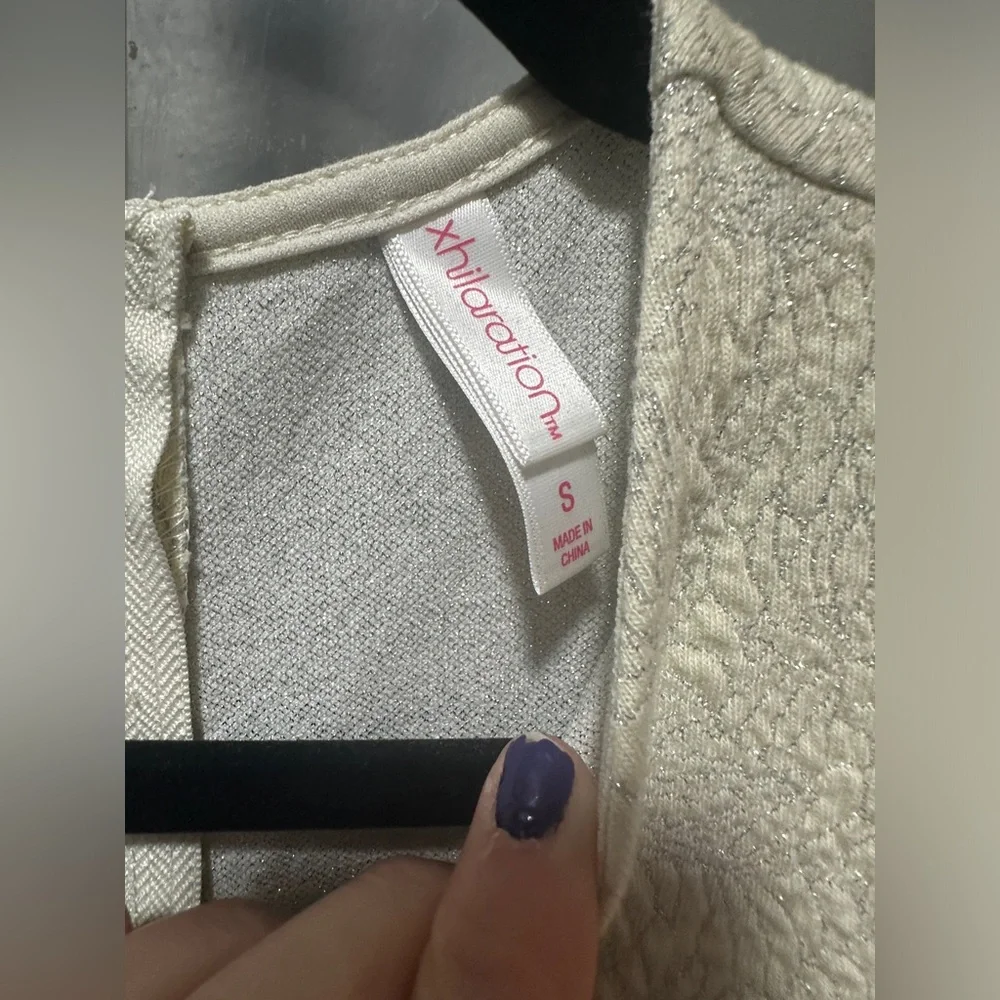 NWT Xhilaration Ivory Sleeveless Floral Embroidered Dress - Picture 7 of 11